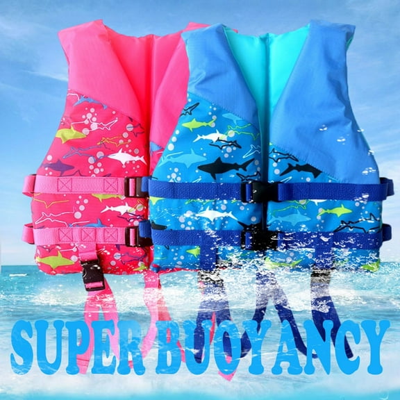 LEKDFST Kids Swim Vest Girls Boys Learn To Swim Toddler Life Jacket Swimming Aid for Pool Beach Float Jacket 2-10 years Hot Pink