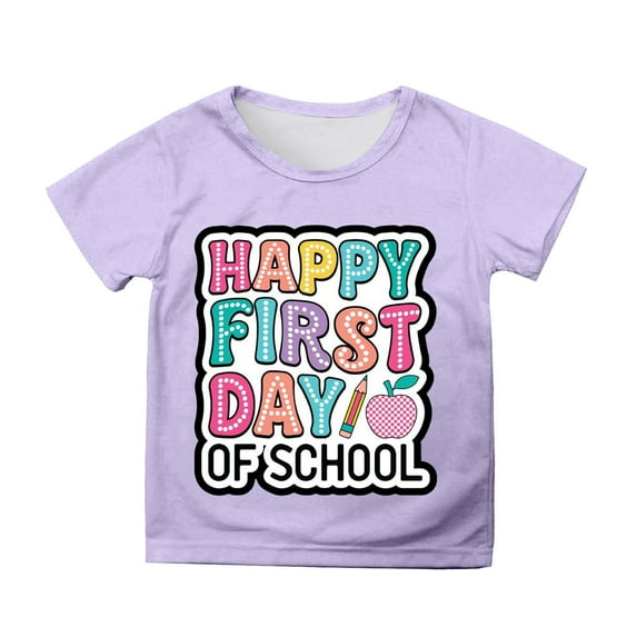 LEKDFST Kindergarten Graphic Tees for Kids Girls Boys Back to School T Shirt Watch Out Kindergarten Here I Come Graphic Tops Light Purple 12-13 Years