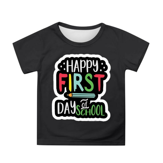 LEKDFST Kindergarten Graphic Tees for Kids Girls Boys Back to School T-Shirts Watch Out Kindergarten Here I Come Graphic Tops Black 6-7 Years