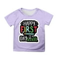 thumbnail image 1 of LEKDFST Kindergarten Graphic Tees for Kids Girls Boys Back to School T-Shirts Watch Out Kindergarten Here I Come Graphic Tops Light Purple 4-5 Years, 1 of 4