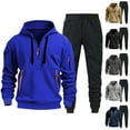 thumbnail image 1 of LEKDFST Men's 2 Piece Athletic Outfits Set Solid Hoodie And Joggers Tracksuit Casual Sweat Sets Grey XXXL, 1 of 3