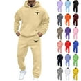 thumbnail image 1 of LEKDFST Men's 2 Piece Outfits Hoodie Sweatshirt Tracksuit Joggers Sweatpants Sweatsuit Set Black XL, 1 of 5