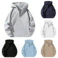 thumbnail image 1 of LEKDFST Men's Quarter Zip Hoodies Long Sleeve Drop Shoulder Sweatshirt Casual Pullover Fall Fashion Tops Navy XXL, 1 of 6