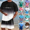thumbnail image 1 of LEKDFST Mens Short Sets 2 Piece Outfits Letter Printing Short Sleeve Shirts and Shorts Casual Summer Outfits Sets Pink XL, 1 of 6