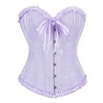 thumbnail image 1 of LEKDFST Purple Overbust Lace Corset Tops for Women Bodyshaper Sexy Corset Top Push Up Bustier Waist Trainer Bustier Top L, 1 of 6