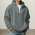 thumbnail image 1 of LEKDFST Quarter Zip Pullover Men Waffle Hoodies Oversized Sweatshirt Long Sleeve Casual Pullover Hoodie with Pocket Grey XS, 1 of 4