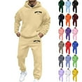 thumbnail image 1 of LEKDFST Sweat Suits Men Letter Print Tracksuits 2 Piece Sets Athletic Jogging Suits Casual Outfits for Men Light Purple L, 1 of 7