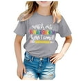 thumbnail image 1 of LEKDFST Toddler Baby Girls Back to School Outfit Kindergarten Pre K First Grade Short Sleeve T-Shirt First Day of School Tops Grey 160, 1 of 4