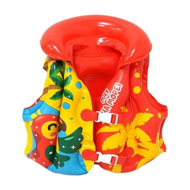 LEKDFST Toddler Swim Vest Neoprene Kids Float Jacket Swimming Aid for Children Girls Boys with Dual Adjustable Safety Straps 1-2 Years Red