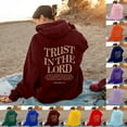 thumbnail image 1 of LEKDFST Trust In The Lord Graphic Hoodies for Women Teen Girsl Christian Faith Sweatshirts Bible Verse Religious Hoodie Pullover Tops Yellow L, 1 of 4