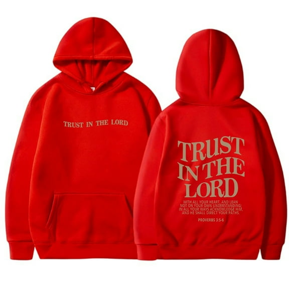 LEKDFST Trust In the Lord Oversized Hoodies for Women Christian Jesus Inspirational Sweatshirts Religious Graphic Pullover Tops RD1 XL