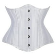 thumbnail image 1 of LEKDFST White Corset Tops for Women Spiral Steel Boned Satin Underbust Waist Training Brocade Corset XL, 1 of 4