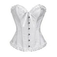 thumbnail image 1 of LEKDFST White Lace Corset Tops for Women Floral Renaissance Lace Up Boned Overbust Corset Bustier M, 1 of 4