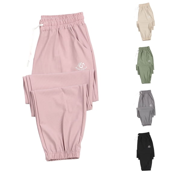LEKDFST Women's Joggers Pants Pockets Drawstring Running Sweatpants for Women Lounge Workout Jogging Light Pink XXXL