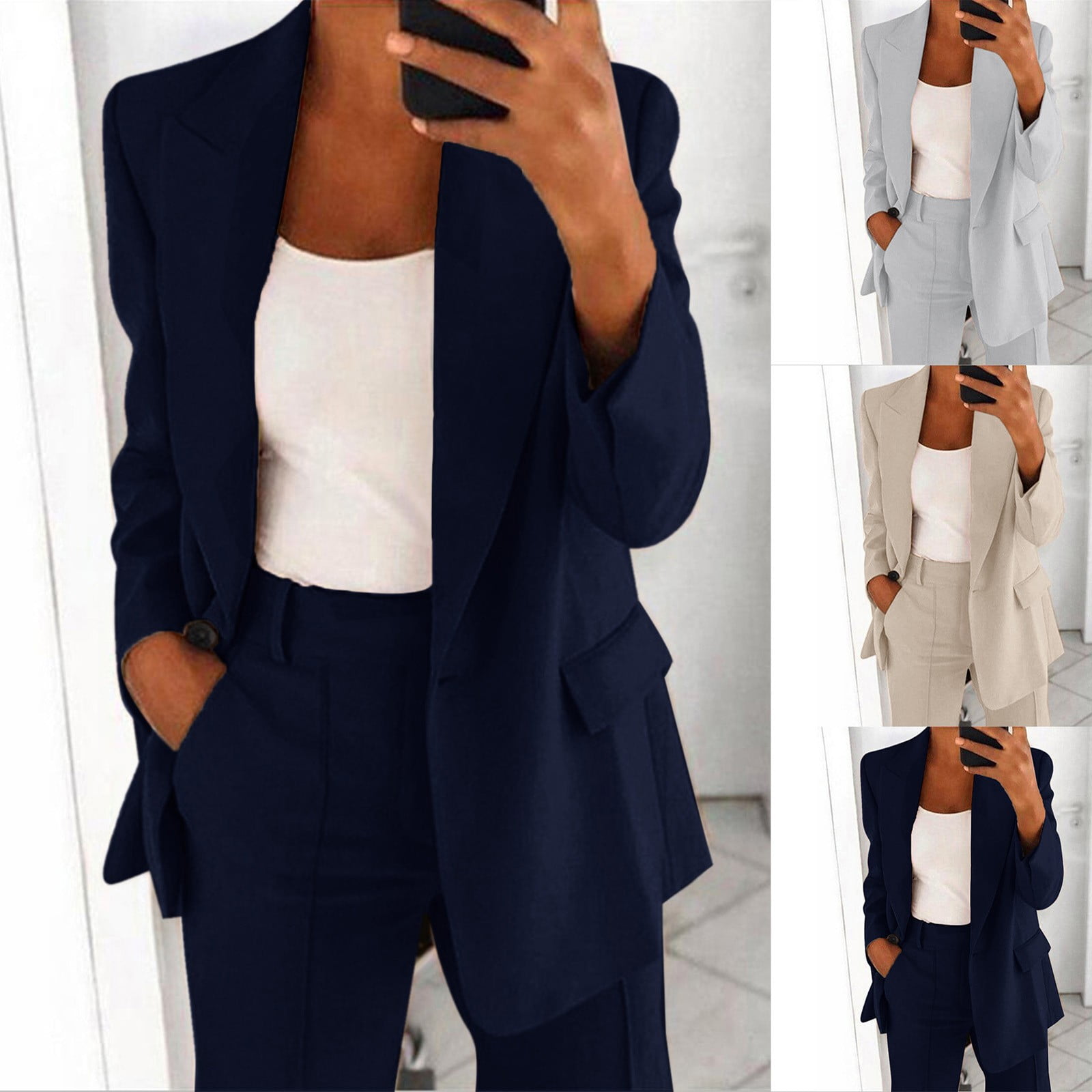 Women's Polka Dot Blazer and Pants Suit Set
