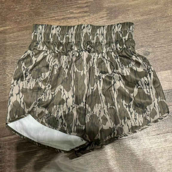 LEKDFST Womens Casual Shorts High Waist Funny Print Versatile Summer Shorts Leisure Vacation Green L