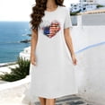 thumbnail image 1 of LEKEK 4Th of July Outfits for Women Short Sleeve Crew Neck Oversized Nightgowns American Flag Printed Midi Sleep Dress Loose Fit Patriotic Lounge Sets, 1 of 6