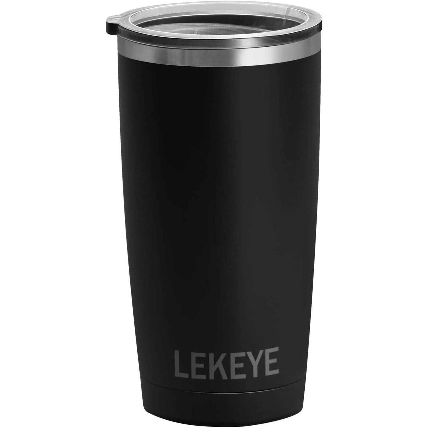 LEKEYE 20 OZ Stainless Steel Vacuum Insulated Tumbler with Anti-Split Lid/Double Wall Travel Mug/Sweat Free Coffee Cup/BLACK
