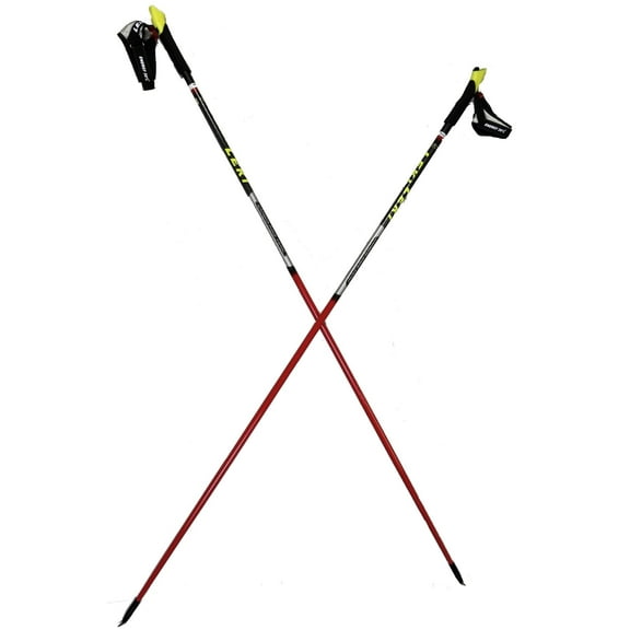 LEKI Nordic Walking Carbon Blade Race Vario Walking Poles Red 130cm-150cm