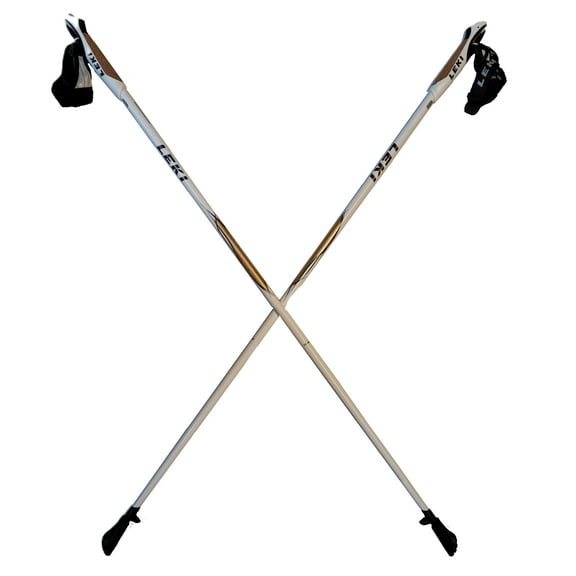 LEKI Nordic Walking Platinium Fixed Length Walking Poles White 110cm