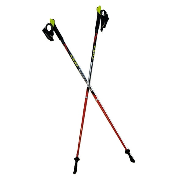 LEKI Nordic Walking Speed Pacer Vario Ultra Lightweight Carbon Poles Red 125cm