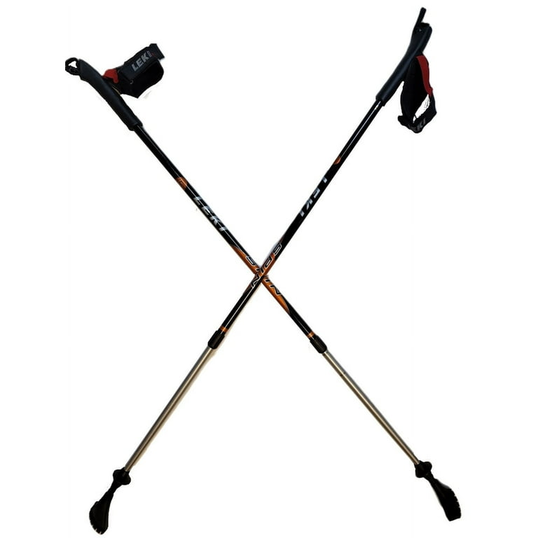LEKI Nordic Walking Spin Black/Orange Trekking Pole 100cm
