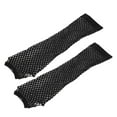 thumbnail image 1 of LEKODE 1 Pairs Fishnet Gloves Colored Gloves Goth Gloves Mesh Goth Punk 80s Scene Accessories Fashion Gloves Punk Gloves Fishnet Arm Sleeves Fishnet Sleeves Black One Size, 1 of 2