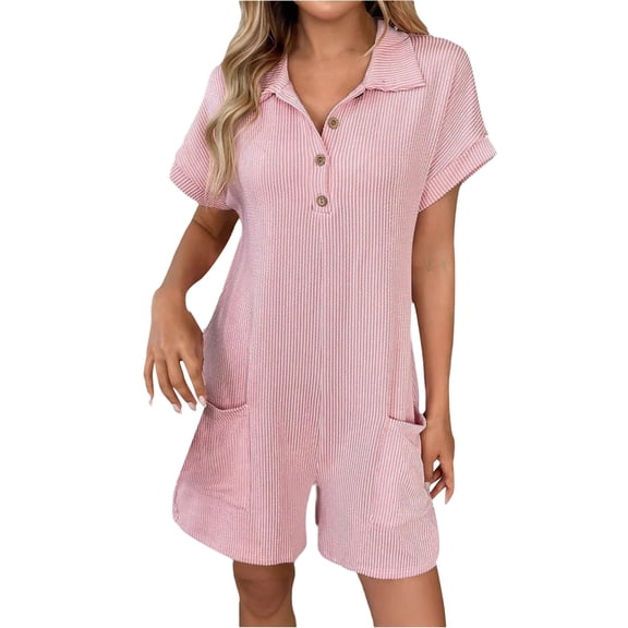 LEKODE 2 Piece Lounge Set workout set 2 piece sets for women summer short sets for women Loungewear Shorts Sets Rompers Button Short Jumpsuits Fit Overalls Petite Romper Pants Outfit Red 1 M