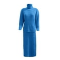 thumbnail image 1 of LEKODE 2 Piece Outfits Sweater Skirt Set Knit Skirt Set Long Sleeve Dress for Women 2 Piece Set Going Out Outfits for Women Womens Skirt Long Skirts for Women Blue 2xl, 1 of 5