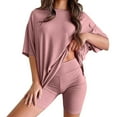 thumbnail image 1 of LEKODE 2 Piece Sets for Women Summer Linen Short Sets for Women Matching Sets Women Clothing Sweatsuit Lounge Set Womens Summer Pants Sets Women 2 Piece Outfits Brown 2 Xl, 1 of 5
