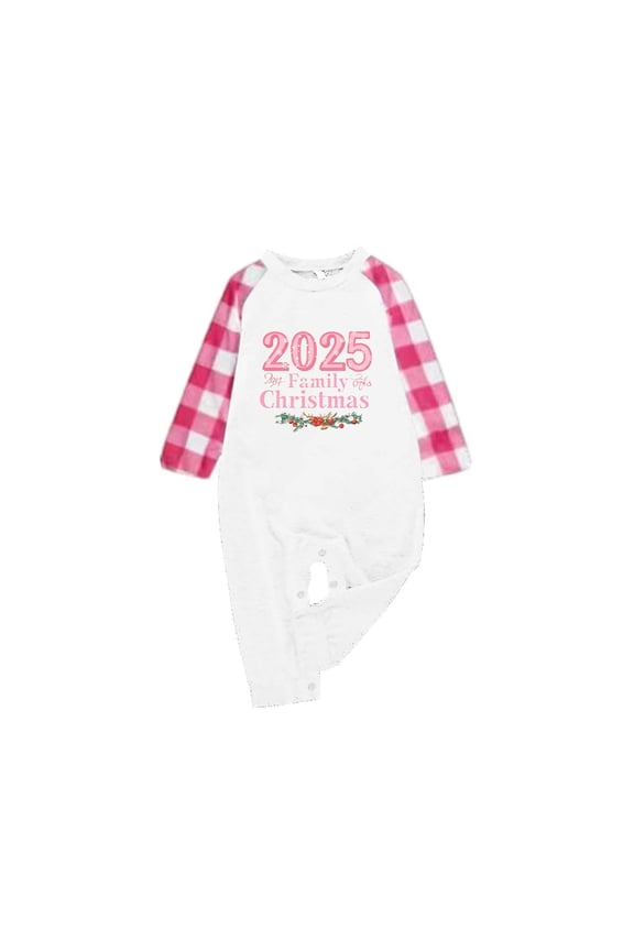 2025 Family Christmas Pajamas Sets Xmas Matching Pajama Sets Holiday Jammies Women’s Pajamas Warm Pajamas for Women Set 2 Piece Pajama Set for Women Matching Pajama Set Pink (B)12m