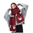 thumbnail image 1 of LEKODE Adult Festive Winter Knit Neck Wrap, Classic Cold‑Weather Scarf for Holiday Gatherings and Everyday Fall‑Winter Outfits D Watermelon Red One Size, 1 of 9