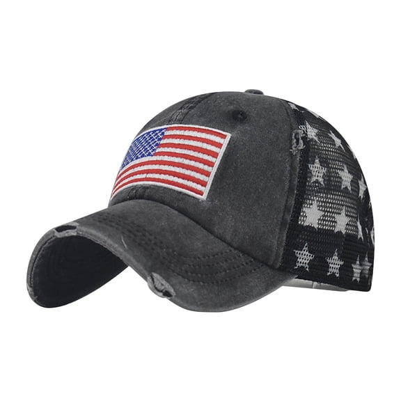 LEKODE American Flag Hat Adjustable Baseball Cap 4th of July Hat Mens Baskeball Cap Visor Distressed Patriotic Hat Funny Visor Golf Visor Hat Sun Hat Eagle Baseball Cap Embroidered Hat Black One Size