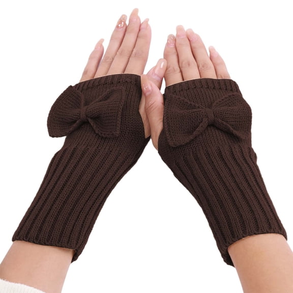 LEKODE Arm Warmers Exercise Gloves Knit Gloves Warming Gloves Women Gloves Womens Winter Gloves Winter Gloves for Women Thermal Gloves Men Coffee One Size