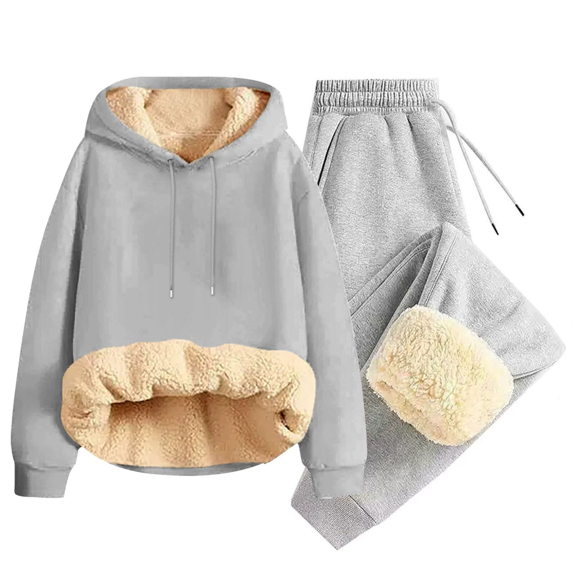 LEKODE Baggy Hoodie Jogger Sets for Women 2 Piece Long Sleeve Set Cute Workout Sets for Women Fall Long Sleeve Tops for Women Fall Sweater Sets for Women Tops N 2XL