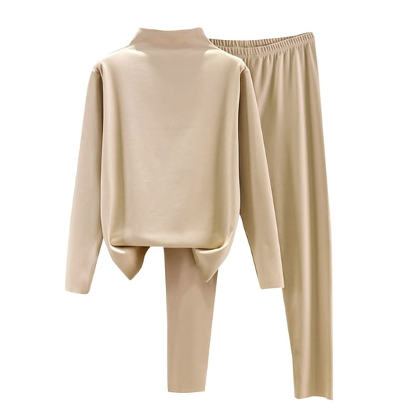 LEKODE Baggy Sweatshirt for Women Winter Sweatshirts for Women Long Sleeve Set Jogging Sets for Women's Tops Woman Tops Sets for Women Beige L