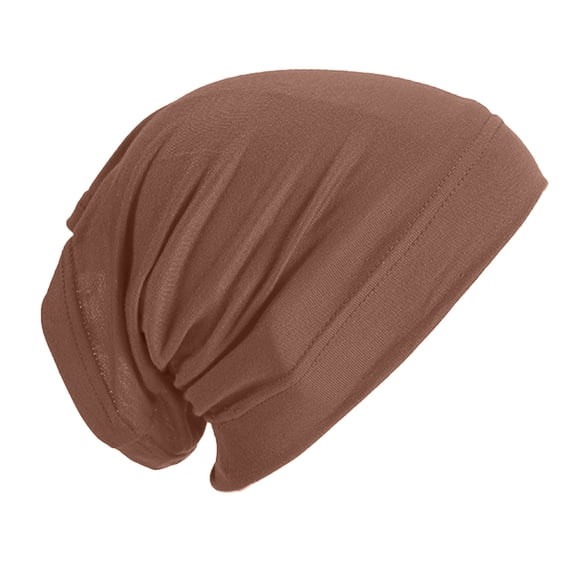LEKODE Bandanna Beach Head Scarf Hair Cover for Sleeping Durags for Men Head Wraps Skull Caps for Men Cancer Headwear for Women Gym Headbands Long Scarf Headscarf Brown One Size