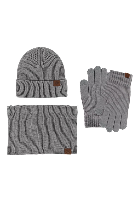 Beanie Scarf and Gloves Set Women Womens Winter Sets Womens Beanies for Winter Cotton Gloves for Men Gloves Women Jersey Gloves for Men Womens Scarves Gray One Size