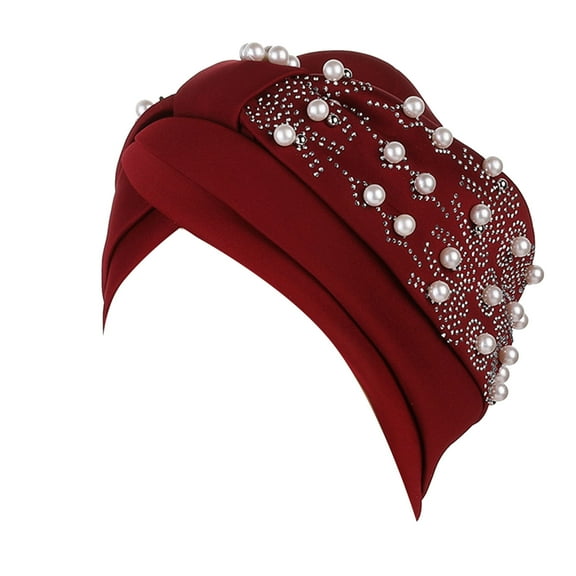 LEKODE Beanie Winter Hat Skull Caps for Women Chemo Hats for Women Satin Lined Hat Head Scarf Women Women's Head Wraps Red 2 One Size