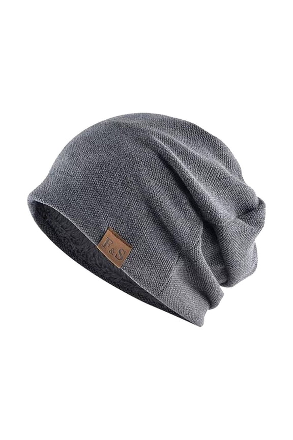 Beanie for Men Winter Hats for Guys Cool Beanies Mens Knit Warm Thick Skully Stocking Hat Dark Gray One Size