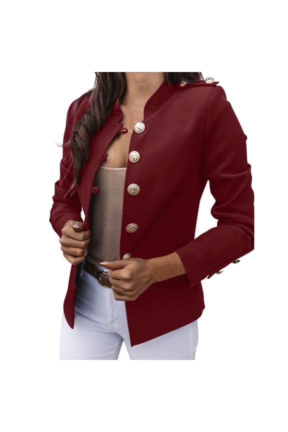 Blazers for Women Open Front Long Sleeve Notch Lape Slim Fit Work Office Jacket Fitted Blazers Stretch Slim Fit Oversized Blazers Button Down Suit Interview Outfits for Women Red S