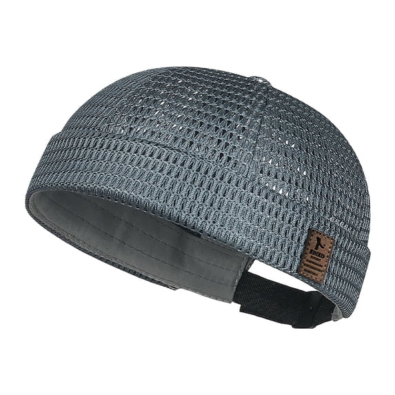 LEKODE Breathable Brimless Hat for Men Summer Style Mesh Tang Ultra Cooling Skull Adjustable Cap Dark Gray One Size