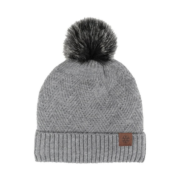 LEKODE Camo Beanie Knit Hats Winter Hats Skull Cap for Locs Crochet Hats for Women Knit Beanies Winter Beanies Gray One Size