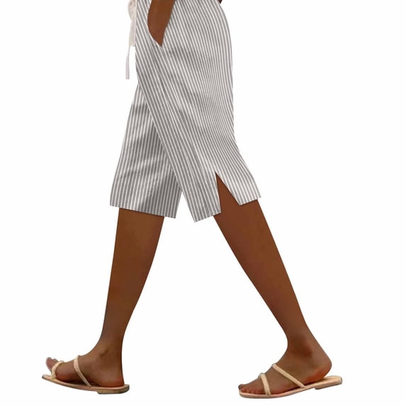 LEKODE Capris Pants for Women Running Pants Women Comfy Pants Women Active Wear Pants for Women Trendy Golf Pants Linen Pants Women Hiking Pants Women Khaki 3XL
