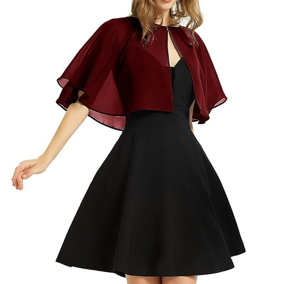 LEKODE Chiffon Shawl Shawls and Wraps for Evening Dresses Shawl for Dress Woman Scarf Womens Capes and Shawls Scarf Women Poncho Sweater Women Red One Size