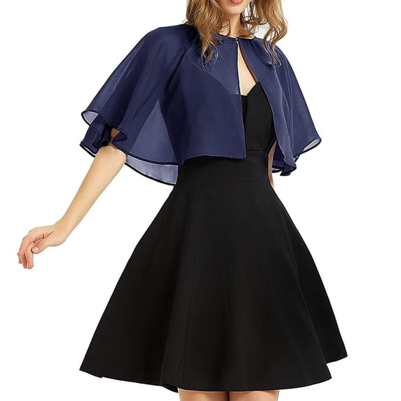 LEKODE Chiffon Shawl Shawls and Wraps for Evening Dresses Shawl for Dress Scarf Women's Winter Scarves Womens Scarfs Womens Poncho Tops Navy One Size
