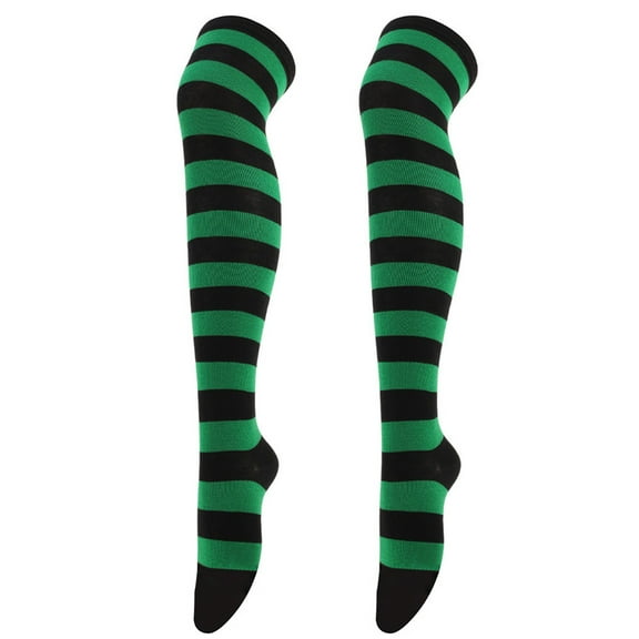 LEKODE Christmas Thigh High Socks Knee High Striped Socks Warm Knee High Socks Men’s Socks Men's Socks Women's Knee High Socks Mens Long Socks Army Green One Size