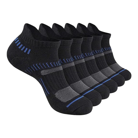 LEKODE Cotton Socks for Men 6pc Breathable Socks Cotton Socks Flat Socks Non Slip Socks Tube Socks Comfort Fit Hiking Socks Athletic Socks Casual Breathable Athletic Socks Womens Socks Black One Size