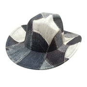 LEKODE Cowboy Hat for Women Fedora Hats for Men Sun Hats for Women Uv Protection Breathable Hat Outdoor Research Hat Vintage Hat Foldable Sun Hat Beach Hat Golf Hat Black M