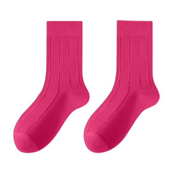 LEKODE Crew Socks Mid Calf Socks Women Thick Socks Women's Socks Running Socks for Women Men's Socks Athletic Crew Socks for Women Pink One Size